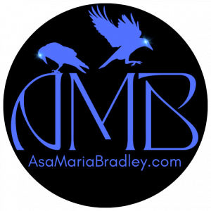 Asa Maria Bradley logo with two ravens and the AsaMariaBradley.com URL.